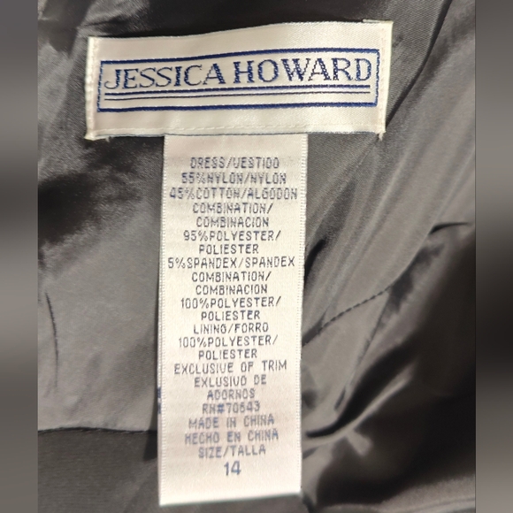 Jessica Howard Black Slimming Formal Dress - Size 14 - NWT - Picture 11 of 11